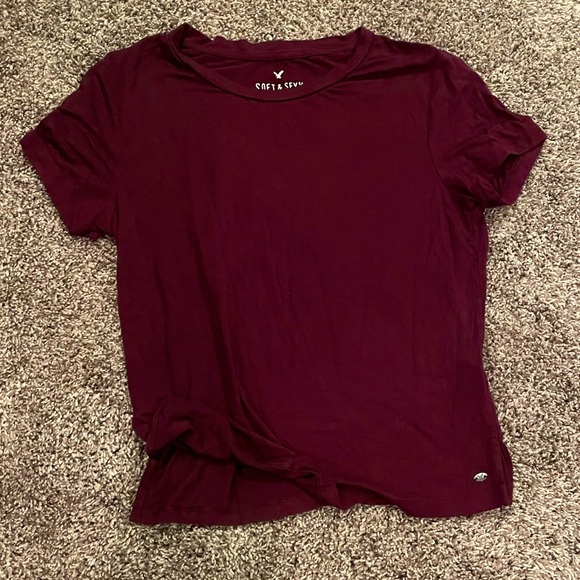 Deep Maroon Short Sleeved Tee - Picture 1 of 5